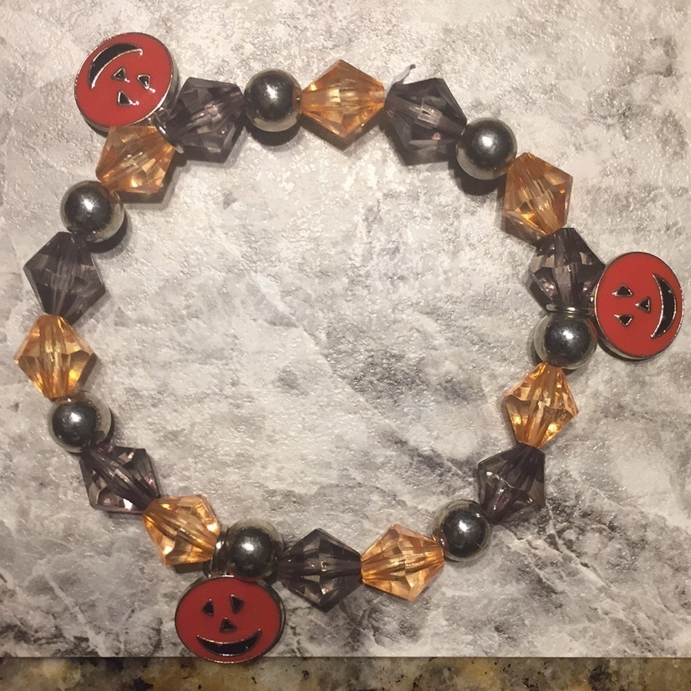 Fall Pumpkin Beaded Bracelet